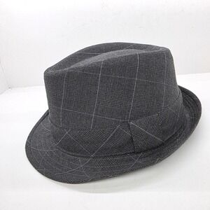 Rivington & Mott New York Fedora Hat Gray Plaid‎ Men's S/M Classic Style